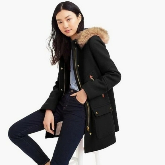 J.Crew Women's Chateau Parka Italian Stadium Cloth By Nello Gori Wool Co… - Picture 1 of 8